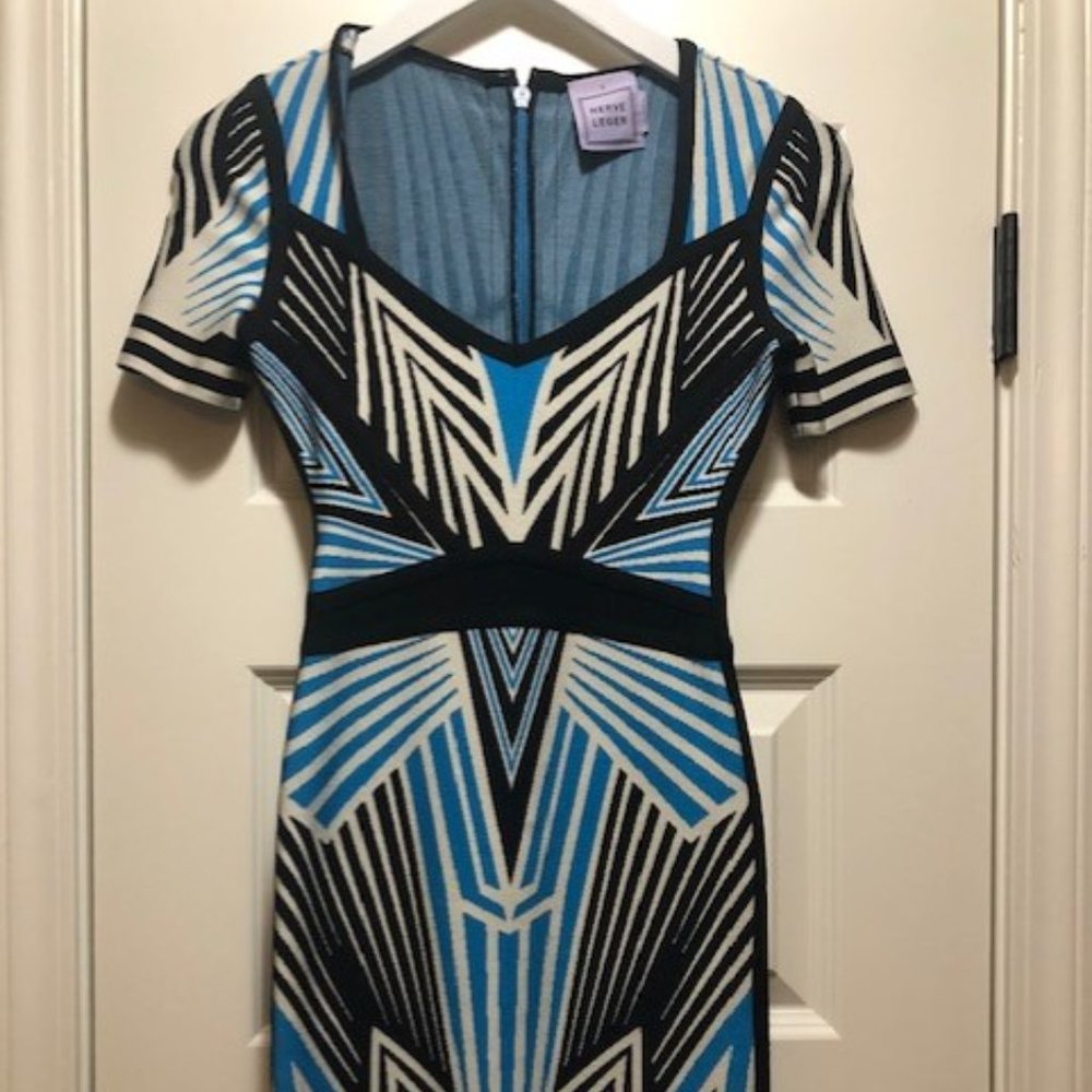 LAST CHANCE 1/02/22!!!  New Herve Leger Ali Jacquard Bodycon Dress Small